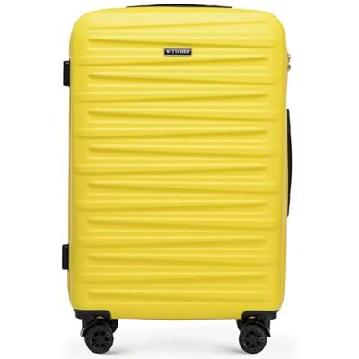 WITTCHEN Skyspeed Line Reisegepäck Mittelgroßer Koffer Hartschalenkoffer ABS Rollkoffer Trolley Mittlerer Koffer Reisekoffer Kombinationsschloss Teleskopgriff Gelb Lufthansa/Eurowings/Ryanair/Condor WITTCHEN Skyspeed Line Reisegepäck Mittelgroßer Koffer Hartschalenkoffer ABS Rollkoffer Trolley Mittlerer Koffer Reisekoffer Kombinationsschloss Teleskopgriff Gelb Lufthansa/Eurowings/Ryanair/Condor