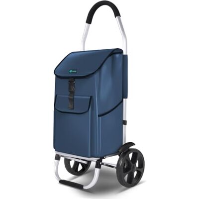 VOUNOT ® Einkaufstrolley Klappbar aus Aluminium mit 58L Wasserdichter Tasche, 2 Extra große Räder mit Schutzblech, Faltbarer Einkaufswagen, Treppensteiger Trolley, Marineblau VOUNOT ® Einkaufstrolley Klappbar aus Aluminium mit 58L Wasserdichter Tasche, 2 Extra große Räder mit Schutzblech, Faltbarer Einkaufswagen, Treppensteiger Trolley, Marineblau