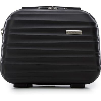 WITTCHEN Kosmetikkoffer Reisekoffer Handgepäck Kabinengepäck Rollkoffer Hartschale aus ABS Reisegepäck Kulturbeutel Kosmetiktasche Damen Groove Line schwarz Lufthansa/Eurowings/Condor WITTCHEN Kosmetikkoffer Reisekoffer Handgepäck Kabinengepäck Rollkoffer Hartschale aus ABS Reisegepäck Kulturbeutel Kosmetiktasche Damen Groove Line schwarz Lufthansa/Eurowings/Condor