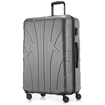 suitline großer Hartschalen-Koffer Koffer Trolley Rollkoffer XL Reisekoffer, TSA, 76 cm, ca. 96-110 Liter, 100% ABS Matt, Silber suitline großer Hartschalen-Koffer Koffer Trolley Rollkoffer XL Reisekoffer, TSA, 76 cm, ca. 96-110 Liter, 100% ABS Matt, Silber