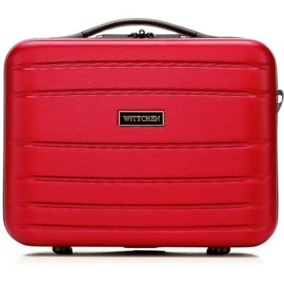 WITTCHEN Globe Line Kosmetikkoffer Reisekoffer Handgepäck Kabinenkoffer Hartschale aus ABS Zahlenschloss 25 x 33 x 16,5 cm Rot Lufthansa/Eurowings/Ryanair/Condor/Discover Airlines WITTCHEN Globe Line Kosmetikkoffer Reisekoffer Handgepäck Kabinenkoffer Hartschale aus ABS Zahlenschloss 25 x 33 x 16,5 cm Rot Lufthansa/Eurowings/Ryanair/Condor/Discover Airlines