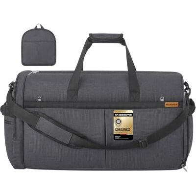 SONGMICS Reisetasche, 80L Faltbare Sporttasche mit Schuhfach Weekender aus Polyester, 65 x 33 x 36 cm, für Reise, dufflebag, travelbag, luggage bag, mit Nassfach, Grau, RBF080G101 SONGMICS Reisetasche, 80L Faltbare Sporttasche mit Schuhfach Weekender aus Polyester, 65 x 33 x 36 cm, für Reise, dufflebag, travelbag, luggage bag, mit Nassfach, Grau, RBF080G101