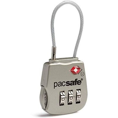 Pacsafe Prosafe 800 combination cable padlock, Gepäckschloss, 8 cm, Silver, 10250705 Pacsafe Prosafe 800 combination cable padlock, Gepäckschloss, 8 cm, Silver, 10250705