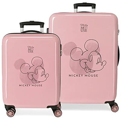Disney Mickey Outline Koffer-Set, Rosa, 55/68 cm, starr, ABS-Kombinationsverschluss, seitlich, 104 l, 6 kg, 4 Räder, Handgepäck Disney Mickey Outline Koffer-Set, Rosa, 55/68 cm, starr, ABS-Kombinationsverschluss, seitlich, 104 l, 6 kg, 4 Räder, Handgepäck
