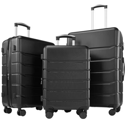 Sweetcrispy Kofferset 3 Teilig Hartschale-Reisekoffer Set ABS+PC Erweiterbar, TSA Schloss, Leise 360°-Rollen, 20/24/28 Zoll (M/L/XL)-Leichtes Koffer Set, Handgepäck Geeignet Sweetcrispy Kofferset 3 Teilig Hartschale-Reisekoffer Set ABS+PC Erweiterbar, TSA Schloss, Leise 360°-Rollen, 20/24/28 Zoll (M/L/XL)-Leichtes Koffer Set, Handgepäck Geeignet