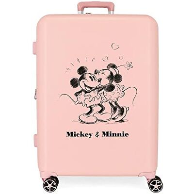 Disney Mickey & Minnie Kisses Mittelgroßer Koffer, Nude, 48 x 70 x 26 cm, starres ABS, integrierter TSA-Verschluss, 88 l, 3,98 kg, 4 Doppelrollen Disney Mickey & Minnie Kisses Mittelgroßer Koffer, Nude, 48 x 70 x 26 cm, starres ABS, integrierter TSA-Verschluss, 88 l, 3,98 kg, 4 Doppelrollen