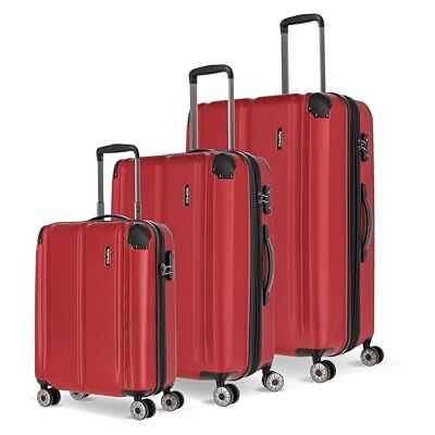 Travelite Kofferset 3 teilig Hartschale L/M/S, 4 Rollen, City, Größe S Handgepäck, Reisekoffer Trolleys mit kratzfester Oberfläche, TSA Schloss + Dehnfalte (außer Größe S) Travelite Kofferset 3 teilig Hartschale L/M/S, 4 Rollen, City, Größe S Handgepäck, Reisekoffer Trolleys mit kratzfester Oberfläche, TSA Schloss + Dehnfalte (außer Größe S)