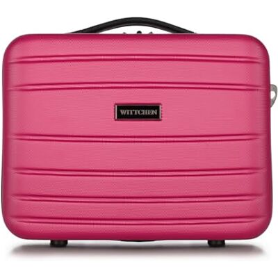 WITTCHEN Globe Line Kosmetikkoffer Reisekoffer Handgepäck Kabinenkoffer Hartschale aus ABS Zahlenschloss 25 x 33 x 16,5 cm Rosa Lufthansa/Eurowings/Ryanair/Condor/Discover Airlines WITTCHEN Globe Line Kosmetikkoffer Reisekoffer Handgepäck Kabinenkoffer Hartschale aus ABS Zahlenschloss 25 x 33 x 16,5 cm Rosa Lufthansa/Eurowings/Ryanair/Condor/Discover Airlines