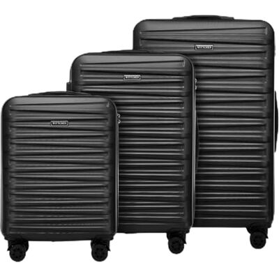 WITTCHEN Skyspeed Line Reisekoffer 3er Koffer-Set Rollkoffer Trolley Handgepäck Reisekofferset ABS Hartschalenkoffer Kombinationsschloss Teleskopgriff Schwarz Lufthansa/Eurowings/Ryanair WITTCHEN Skyspeed Line Reisekoffer 3er Koffer-Set Rollkoffer Trolley Handgepäck Reisekofferset ABS Hartschalenkoffer Kombinationsschloss Teleskopgriff Schwarz Lufthansa/Eurowings/Ryanair
