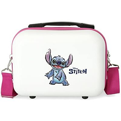 Disney Adorable Stitch Kulturbeutel, anpassbar, weiß, 29 x 21 x 15 cm, starres ABS, 9,14 l, 0,6 kg Disney Adorable Stitch Kulturbeutel, anpassbar, weiß, 29 x 21 x 15 cm, starres ABS, 9,14 l, 0,6 kg