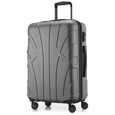 suitline Hartschalen-Koffer Koffer Trolley Rollkoffer Reisekoffer, TSA, 66 cm, ca. 58 Liter, 100% ABS Matt, Silber suitline Hartschalen-Koffer Koffer Trolley Rollkoffer Reisekoffer, TSA, 66 cm, ca. 58 Liter, 100% ABS Matt, Silber