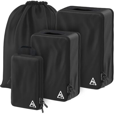 Well Traveled 3 x Kompressions-Verpackungswürfel für Reisen – Gepäck-Organizer, Koffer-Organizer und Rucksack-Organizer mit platzsparenden Reisetaschen zum Verpacken von Kleidung Well Traveled 3 x Kompressions-Verpackungswürfel für Reisen – Gepäck-Organizer, Koffer-Organizer und Rucksack-Organizer mit platzsparenden Reisetaschen zum Verpacken von Kleidung