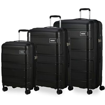 American Tourister Skymax Kofferset 3-teilig, Schwarz (Bass Black) American Tourister Skymax Kofferset 3-teilig, Schwarz (Bass Black)