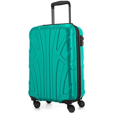suitline Handgepäck Hartschalenkoffer 55x35x20 cm (34 L) ABS Kabinenkoffer mit TSA Schloss 4 Doppelrollen Teleskopgriff leicht robust Bordgepäck für Flugreisen Wochenendtrip Business, Türkis suitline Handgepäck Hartschalenkoffer 55x35x20 cm (34 L) ABS Kabinenkoffer mit TSA Schloss 4 Doppelrollen Teleskopgriff leicht robust Bordgepäck für Flugreisen Wochenendtrip Business, Türkis