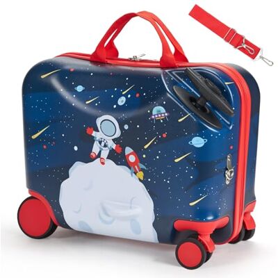 VEVOR Handgepäck Kinderkoffer, 26 L Fassungsvermögen, Hartschalenkoffer mit Rollen zum Draufsitzen, Verstellbarer Schultergurt, Kinderreisetasche für Kinder ab 3 Jahren, Blau und Weiß VEVOR Handgepäck Kinderkoffer, 26 L Fassungsvermögen, Hartschalenkoffer mit Rollen zum Draufsitzen, Verstellbarer Schultergurt, Kinderreisetasche für Kinder ab 3 Jahren, Blau und Weiß