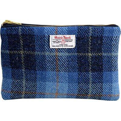 Vagabond Bags Harris Tweed Blue Check Large Cosmetic Bag Kulturtasche, 24 cm, Blau (Mid Blue) Vagabond Bags Harris Tweed Blue Check Large Cosmetic Bag Kulturtasche, 24 cm, Blau (Mid Blue)