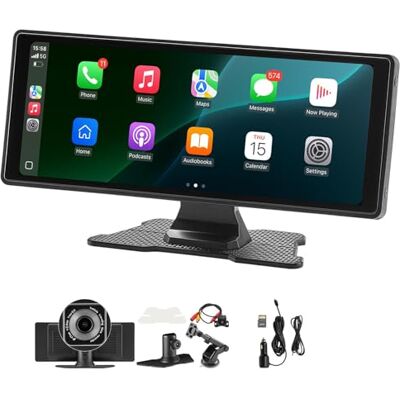 VEVOR kabelloses Autoradio (254 mm) HD-Radio mit Touchscreen mit Apple CarPlay & Android Auto, CarPlay-Bildschirm mit Front- und Rückfahrkameras Sprachsteuerung Mirror Link Bluetooth GPS-Navigation VEVOR kabelloses Autoradio (254 mm) HD-Radio mit Touchscreen mit Apple CarPlay & Android Auto, CarPlay-Bildschirm mit Front- und Rückfahrkameras Sprachsteuerung Mirror Link Bluetooth GPS-Navigation