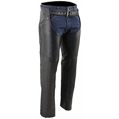 Milwaukee ML1173 Damen-Hüftchaps aus Leder, klassisch, Schwarz, Größe M Milwaukee ML1173 Damen-Hüftchaps aus Leder, klassisch, Schwarz, Größe M