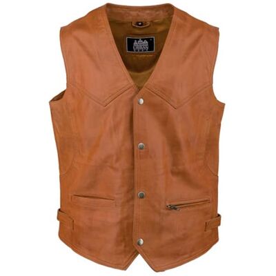 URBAN 5884 Herren Billie Weste aus echtem Leder im Biker-Stil, Motorrad-Lederweste , bequemes und bequemes Leder, Motorradweste mit Knopfverschluss (1er Pack) URBAN 5884 Herren Billie Weste aus echtem Leder im Biker-Stil, Motorrad-Lederweste , bequemes und bequemes Leder, Motorradweste mit Knopfverschluss (1er Pack)