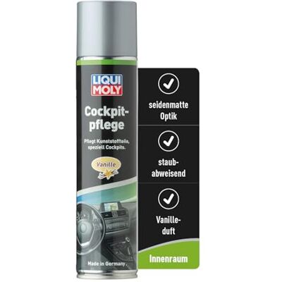 Liqui Moly Cockpitspray Cockpitpflege Vanille, Art.-Nr. 1598 I 300 ml Auto Innenraum-Pflege & Reinigung für Kunststoffteile I Regenerierend, auffrischend & antistatisch I Seidenmatte Dashboard Pflege Liqui Moly Cockpitspray Cockpitpflege Vanille, Art.-Nr. 1598 I 300 ml Auto Innenraum-Pflege & Reinigung für Kunststoffteile I Regenerierend, auffrischend & antistatisch I Seidenmatte Dashboard Pflege