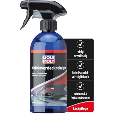 Liqui Moly Cabrioverdeckreiniger, Art.-Nr. 1593 I 500ml Cabrio Verdeck-Reiniger gegen Verwitterung I Entfernt Öl- & Fettflecken, Ruß, Vogelkot, Insekten & Schmutz I Für Verdecke aus Stoff & Kunststoff Liqui Moly Cabrioverdeckreiniger, Art.-Nr. 1593 I 500ml Cabrio Verdeck-Reiniger gegen Verwitterung I Entfernt Öl- & Fettflecken, Ruß, Vogelkot, Insekten & Schmutz I Für Verdecke aus Stoff & Kunststoff