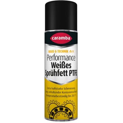 Caramba Performance Weißes Sprühfett PTFE, Schmierstoff und Korrosionsschutz für bewegliche Teile aller Art, Temperaturbeständig, Haftstark, 250 ml Caramba Performance Weißes Sprühfett PTFE, Schmierstoff und Korrosionsschutz für bewegliche Teile aller Art, Temperaturbeständig, Haftstark, 250 ml