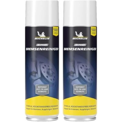 Michelin EXPERT Bremsenreiniger Spray 2X 500ml Reinigt und Entfettet Bremsen, Kupplungen und Motorteile an Auto, Motorrad und Fahrrad Michelin EXPERT Bremsenreiniger Spray 2X 500ml Reinigt und Entfettet Bremsen, Kupplungen und Motorteile an Auto, Motorrad und Fahrrad