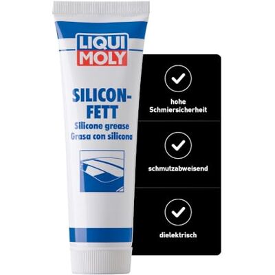 Liqui Moly Silicon-Fett transparent I 100 g I Schmierfett I Art.-Nr.: 3312 Schmiert und schützt Kunststoff- und Gummiteile, transparent und geruchsarm Liqui Moly Silicon-Fett transparent I 100 g I Schmierfett I Art.-Nr.: 3312 Schmiert und schützt Kunststoff- und Gummiteile, transparent und geruchsarm