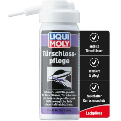 Liqui Moly Türschlosspflege, Art.-Nr. 1528 I 50 ml Türschlossenteiser Auto für Schließzylinder, Zündschlösser, Türschlösser u.v.m. I Sprühfett Enteisungsspray I Enteist, pflegt & schmiert Liqui Moly Türschlosspflege, Art.-Nr. 1528 I 50 ml Türschlossenteiser Auto für Schließzylinder, Zündschlösser, Türschlösser u.v.m. I Sprühfett Enteisungsspray I Enteist, pflegt & schmiert
