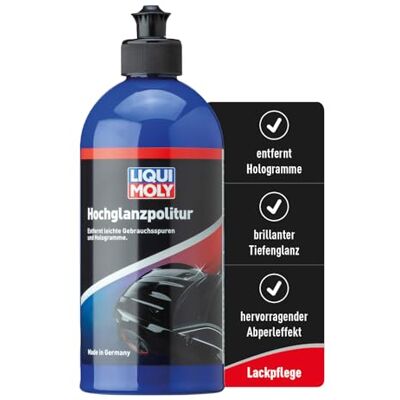 Liqui Moly Lackpflege Hochglanzpolitur Art.-Nr.: 21762 I 500 ml Autopolitur zum Entfernen von Hologrammen & leichten Gebrauchsspuren I Hochglanz Lackpolitur mit Langzeitschutz & Abperleffekt Liqui Moly Lackpflege Hochglanzpolitur Art.-Nr.: 21762 I 500 ml Autopolitur zum Entfernen von Hologrammen & leichten Gebrauchsspuren I Hochglanz Lackpolitur mit Langzeitschutz & Abperleffekt
