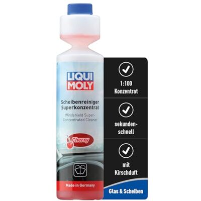Liqui Moly Scheibenwischwasser Scheibenreiniger-Superkonzentrat Cherry, Art.-Nr. 21706 I 250 ml Scheiben-Wischwasser Konzentrat mit Kirsch-Duft für eine schnelle Reinigung I Mischverhältnis 1:100 Liqui Moly Scheibenwischwasser Scheibenreiniger-Superkonzentrat Cherry, Art.-Nr. 21706 I 250 ml Scheiben-Wischwasser Konzentrat mit Kirsch-Duft für eine schnelle Reinigung I Mischverhältnis 1:100