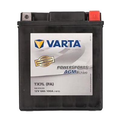 Varta Motorradbatterie 6 Ah / 100 A 130 mm Powersports Active AGM lange Lebensdauer, vorgeladen, wartungsfrei, geeignet für Motorräder, Motorroller, Quads, Jetskis und Schneemobile, schwarz Varta Motorradbatterie 6 Ah / 100 A 130 mm Powersports Active AGM lange Lebensdauer, vorgeladen, wartungsfrei, geeignet für Motorräder, Motorroller, Quads, Jetskis und Schneemobile, schwarz