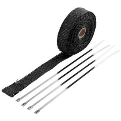 cyclingcolors Hitzeschutzband 25mm x 10M glasfaser Auspuffband mit Kabelbinder für Fächerkrümmer Thermoband Krümmerband auto motorrad moped, schwarz cyclingcolors Hitzeschutzband 25mm x 10M glasfaser Auspuffband mit Kabelbinder für Fächerkrümmer Thermoband Krümmerband auto motorrad moped, schwarz