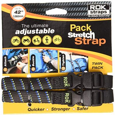 Oxford ROK305 Rok Straps verstellbare Riemen MD, 16 mm, Schwarz + Blau/Grün, ROK305 Oxford ROK305 Rok Straps verstellbare Riemen MD, 16 mm, Schwarz + Blau/Grün, ROK305