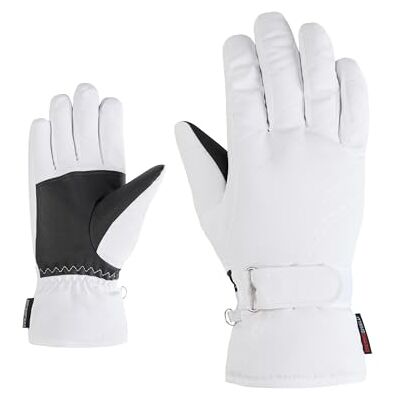 Ziener Damen KEVA-Z Ski-Handschuhe/Wintersport Primaloft, warm, wasserabweisend, White, 7 Ziener Damen KEVA-Z Ski-Handschuhe/Wintersport Primaloft, warm, wasserabweisend, White, 7