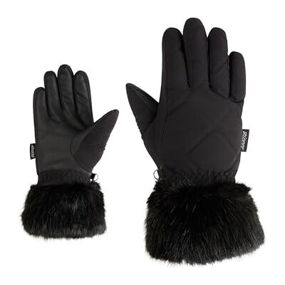 Ziener Damen KWINZ-Z Ski-Handschuhe/Wintersport Kunstfellbündchen, Thermoshield, wasserabweisend, Black, 6 Ziener Damen KWINZ-Z Ski-Handschuhe/Wintersport Kunstfellbündchen, Thermoshield, wasserabweisend, Black, 6