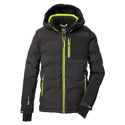Killtec Jungen Ski-Steppjacke/Funktionsjacke mit Kapuze und Schneefang KSW 203 BYS QLTD JCKT, dunkelstein/schwarz/neongelb, 176, 43470-000 Killtec Jungen Ski-Steppjacke/Funktionsjacke mit Kapuze und Schneefang KSW 203 BYS QLTD JCKT, dunkelstein/schwarz/neongelb, 176, 43470-000