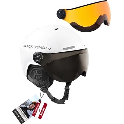 Crevice BCR143926 Weißer Skiahelm mit 2 Visoren - Skihelm Crevice BCR143926 Weißer Skiahelm mit 2 Visoren - Skihelm