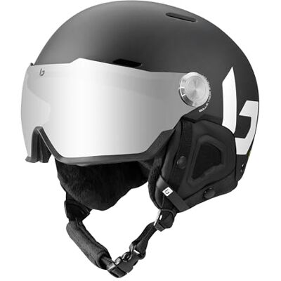 Bollé Might Visor Ski-Helm mit integrierter Visier Hochfeste ABS-Schutzkappe Optimale Belüftung Abnehmbare Ohrpolster Anti-Beschlag- und Kratzschutz Bollé Might Visor Ski-Helm mit integrierter Visier Hochfeste ABS-Schutzkappe Optimale Belüftung Abnehmbare Ohrpolster Anti-Beschlag- und Kratzschutz