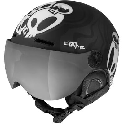 Etape Unisex-Youth Ski Helmet with Visor Skihelm, schwarz-weiß matt, 55-58 Etape Unisex-Youth Ski Helmet with Visor Skihelm, schwarz-weiß matt, 55-58