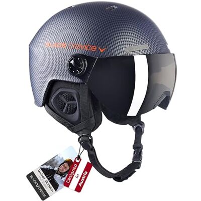 Black Crevice Skihelm Gstaad Mit Visier im Pilotenstyle für Herren & Damen Aus Polycarbonat Atmungsaktiv Größenverstellbar Black Crevice Skihelm Gstaad Mit Visier im Pilotenstyle für Herren & Damen Aus Polycarbonat Atmungsaktiv Größenverstellbar