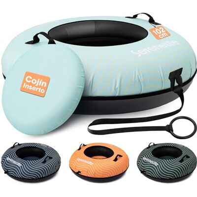 SereneLife Snowtube 102 cm – Aufblasbarer Schlitten für Kinder & Erwachsene Mit Hartplastik-Boden, Zugband & schneller Gleitfläche für Winterspaß im Schnee, Blau SereneLife Snowtube 102 cm – Aufblasbarer Schlitten für Kinder & Erwachsene Mit Hartplastik-Boden, Zugband & schneller Gleitfläche für Winterspaß im Schnee, Blau