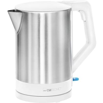 Clatronic ® Wasserkocher Edelstahl 1,5 Liter Einhandbedienung Edelstahlgehäuse Kettle Station mit Kabelaufwicklung Wasserkocher weiß WKS 3692 weiß Clatronic ® Wasserkocher Edelstahl 1,5 Liter Einhandbedienung Edelstahlgehäuse Kettle Station mit Kabelaufwicklung Wasserkocher weiß WKS 3692 weiß