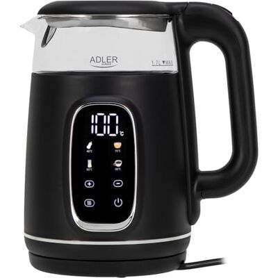 Adlereurope Adler Wasserkocher mit Temperatureinstellung 2200W – Wasser Kocher 1,7L mit LED-Display und Touchpanel – 5 Temperaturprogramme – mit Warmhaltefunktion Wasserkocher mit Filter Adlereurope Adler Wasserkocher mit Temperatureinstellung 2200W – Wasser Kocher 1,7L mit LED-Display und Touchpanel – 5 Temperaturprogramme – mit Warmhaltefunktion Wasserkocher mit Filter