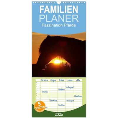 CALVENDO Familienplaner 2026 Faszination Pferde mit 5 Spalten (Wandkalender, 21 cm x 45 cm), : Beindruckende Tiere ( Tiere) CALVENDO Familienplaner 2026 Faszination Pferde mit 5 Spalten (Wandkalender, 21 cm x 45 cm), : Beindruckende Tiere ( Tiere)