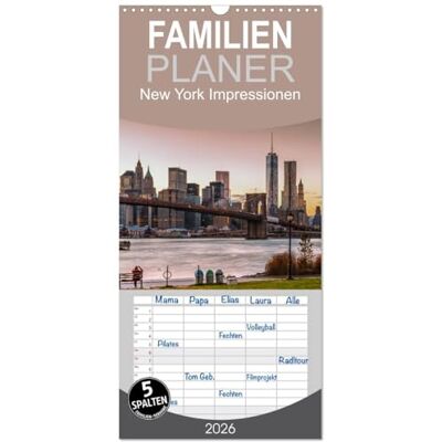 CALVENDO Familienplaner 2026 New York Impressionen mit 5 Spalten (Wandkalender, 21 cm x 45 cm), : Eindrücke einer Stadt, die niemals schläft ( Orte) CALVENDO Familienplaner 2026 New York Impressionen mit 5 Spalten (Wandkalender, 21 cm x 45 cm), : Eindrücke einer Stadt, die niemals schläft ( Orte)