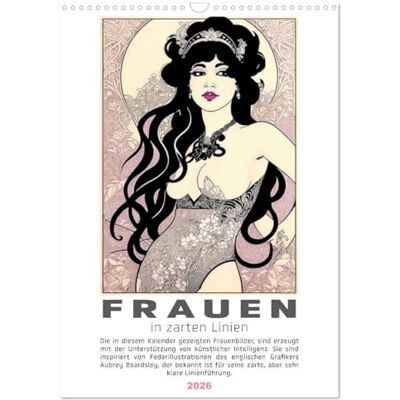 CALVENDO Frauen in zarten Linien (Wandkalender 2026 DIN A3 hoch), Monatskalender: Zarte Illustration mit künstlicher Intelligenz ( Kunst) CALVENDO Frauen in zarten Linien (Wandkalender 2026 DIN A3 hoch), Monatskalender: Zarte Illustration mit künstlicher Intelligenz ( Kunst)