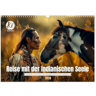 CALVENDO Reise mit der indianischen Seele (Wandkalender 2026 DIN A3 quer), Monatskalender: Das Leben der Indianer im Einklang mit der Natur ( Menschen) CALVENDO Reise mit der indianischen Seele (Wandkalender 2026 DIN A3 quer), Monatskalender: Das Leben der Indianer im Einklang mit der Natur ( Menschen)