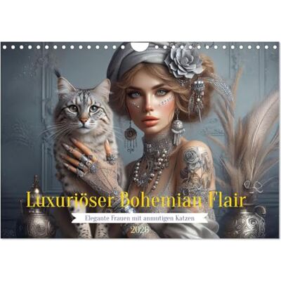 CALVENDO Luxuriöser Bohemian Flair Elegante Frauen mit anmutigen Katzen (Wandkalender 2026 DIN A4 quer), Monatskalender: Die perfekte Symbiose von ... ihren anmutigen Katzen ( Menschen) CALVENDO Luxuriöser Bohemian Flair Elegante Frauen mit anmutigen Katzen (Wandkalender 2026 DIN A4 quer), Monatskalender: Die perfekte Symbiose von ... ihren anmutigen Katzen ( Menschen)