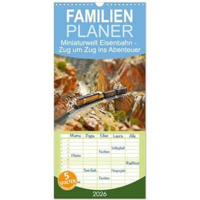CALVENDO Familienplaner 2026 Miniaturwelt Eisenbahn Zug um Zug ins Abenteuer mit 5 Spalten (Wandkalender, 21 cm x 45 cm), : Faszination kleiner Welten ( Hobbys) CALVENDO Familienplaner 2026 Miniaturwelt Eisenbahn Zug um Zug ins Abenteuer mit 5 Spalten (Wandkalender, 21 cm x 45 cm), : Faszination kleiner Welten ( Hobbys)